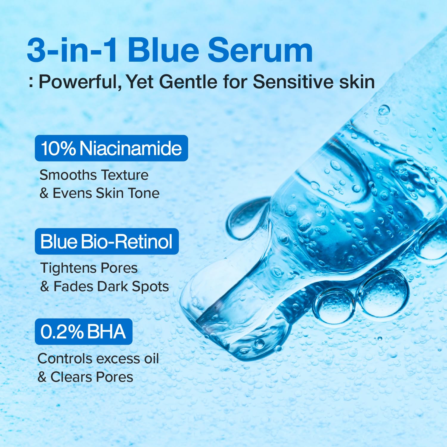 Numbuzin No.3 retinol Serum  Blue Bio-Retinol Pore Refining Serum  Retinol Beginner