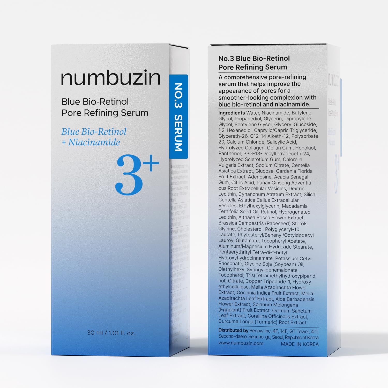 Numbuzin No.3 retinol Serum  Blue Bio-Retinol Pore Refining Serum  Retinol Beginner