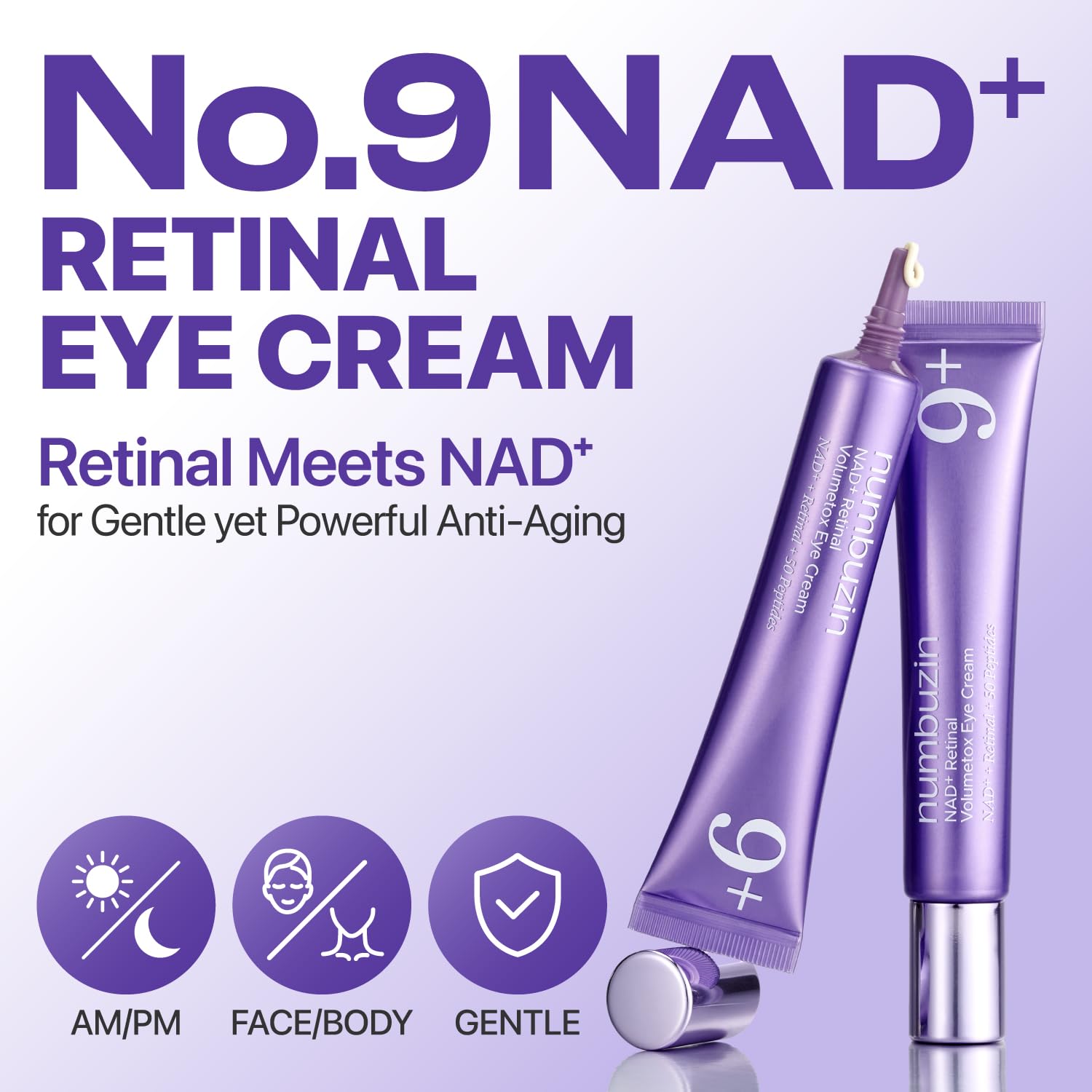 Numbuzin No.9 NAD+ Retinal Eye Cream for Eyes & Face with Peptides