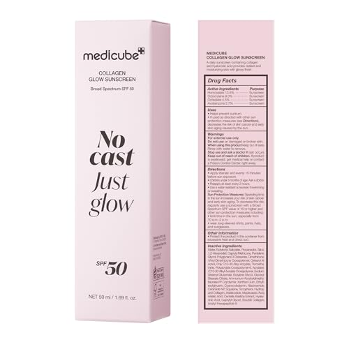Medicube Sunscreen No Cast Just Glow Collagen, SPF 50