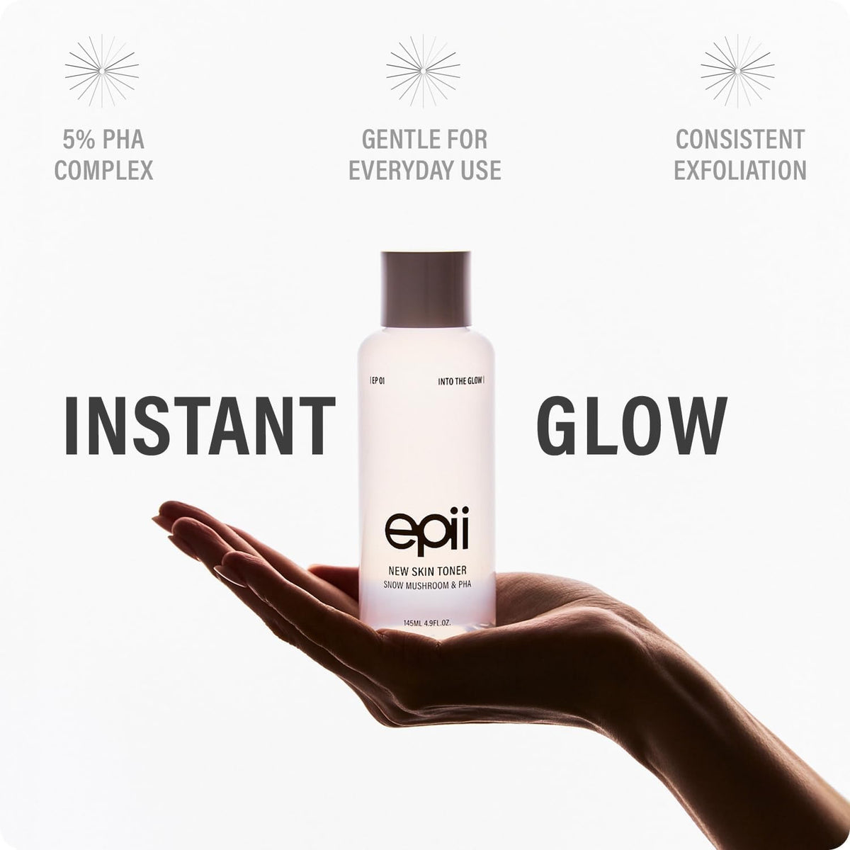 New Skin Toner - 5% PHA Gentle Exfoliating Toner with Snow Mushroom Hyaluronic Acid & Panthenol