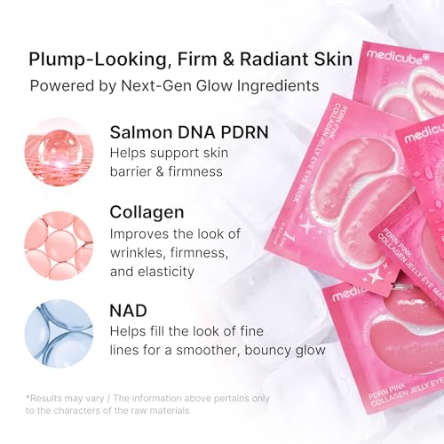 medicube Jelly Eye Mask PDRN Pink Collagen - Hydrogel Eye Patches,