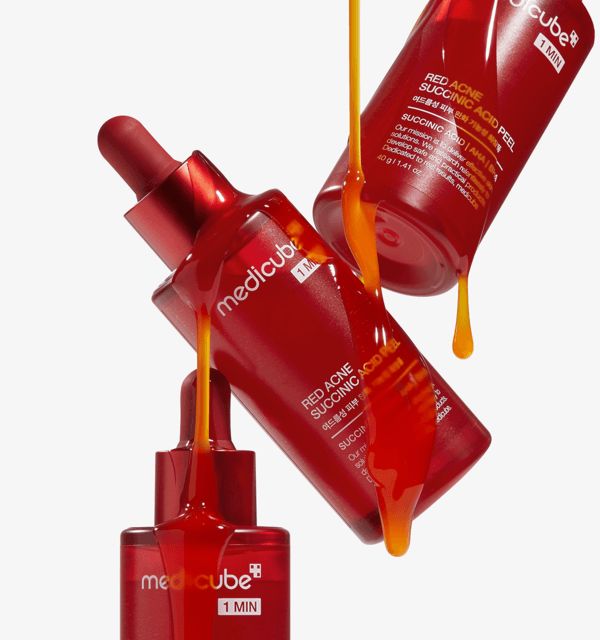 Red acne succinic acid peel